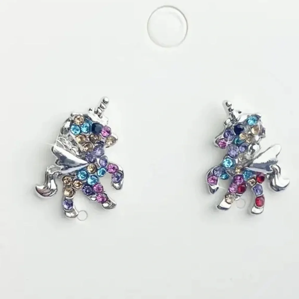 Exquisitely Adorable S925 Silver Unicorn Studs with Expressive Eyes Earrings